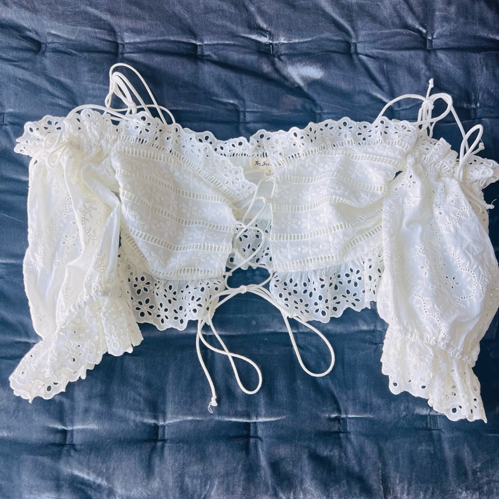 For Love & Lemons Eyelet Top Small